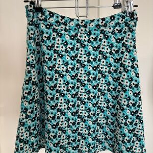 Michael Kors Blue Floral Silk Mini Skirt